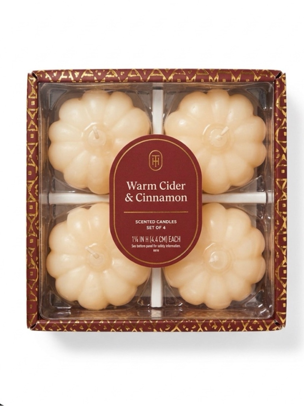 Threshold Warm Cider & Cinnamon Scented Flower Candles - Cream